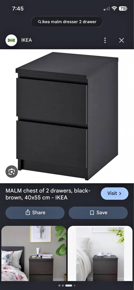 Bedside Dresser Unit- 2 drawers