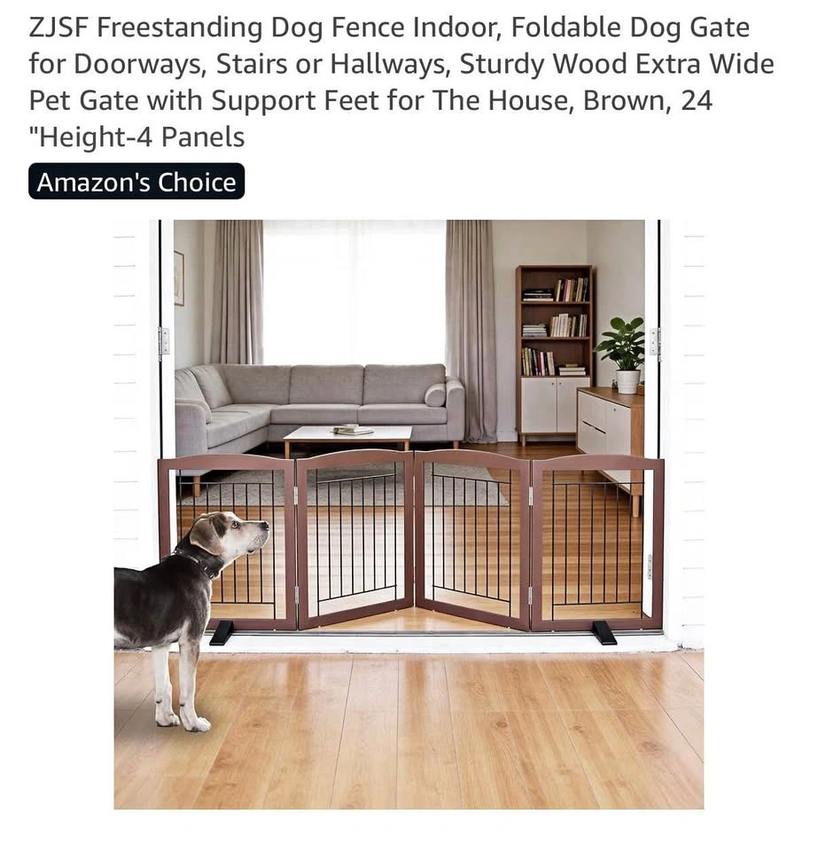 Brand freestanding dog fence indoor foldable dog gate 24 height