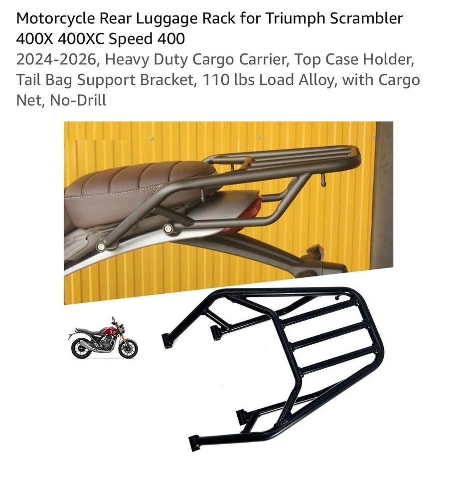 Brand new motorcycle rear luggage rack for Triumph Scrambler 400 - photo 2