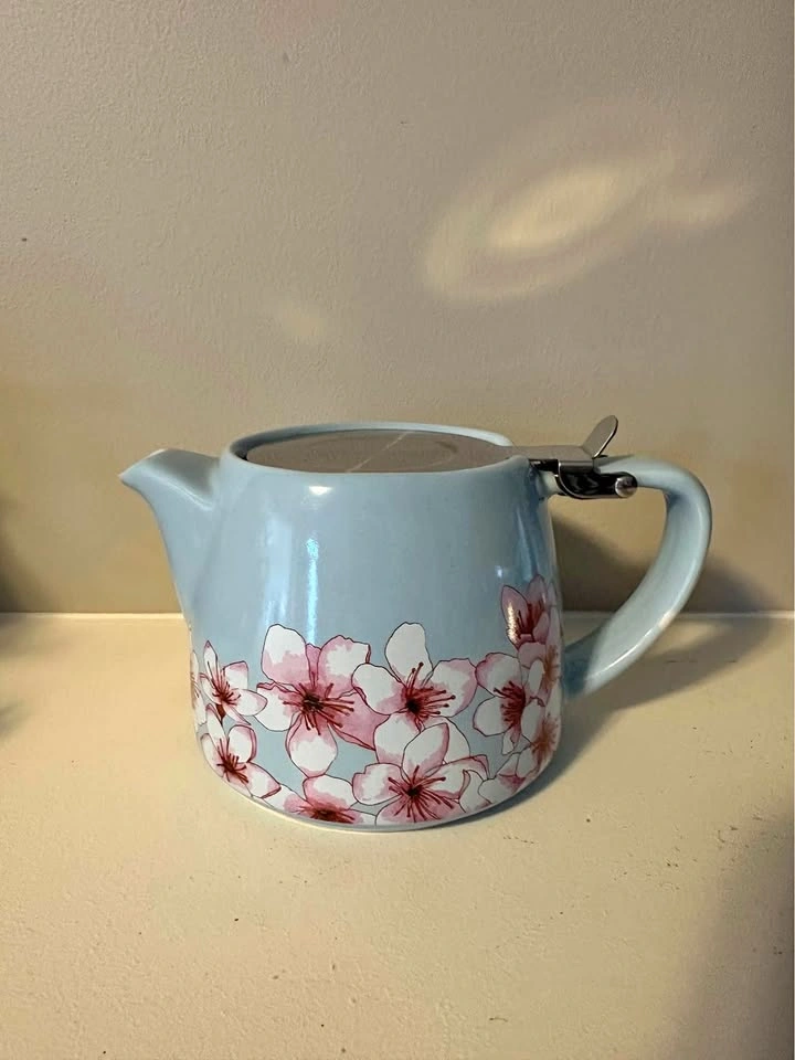 Small Blue and Pink Floral Teapot