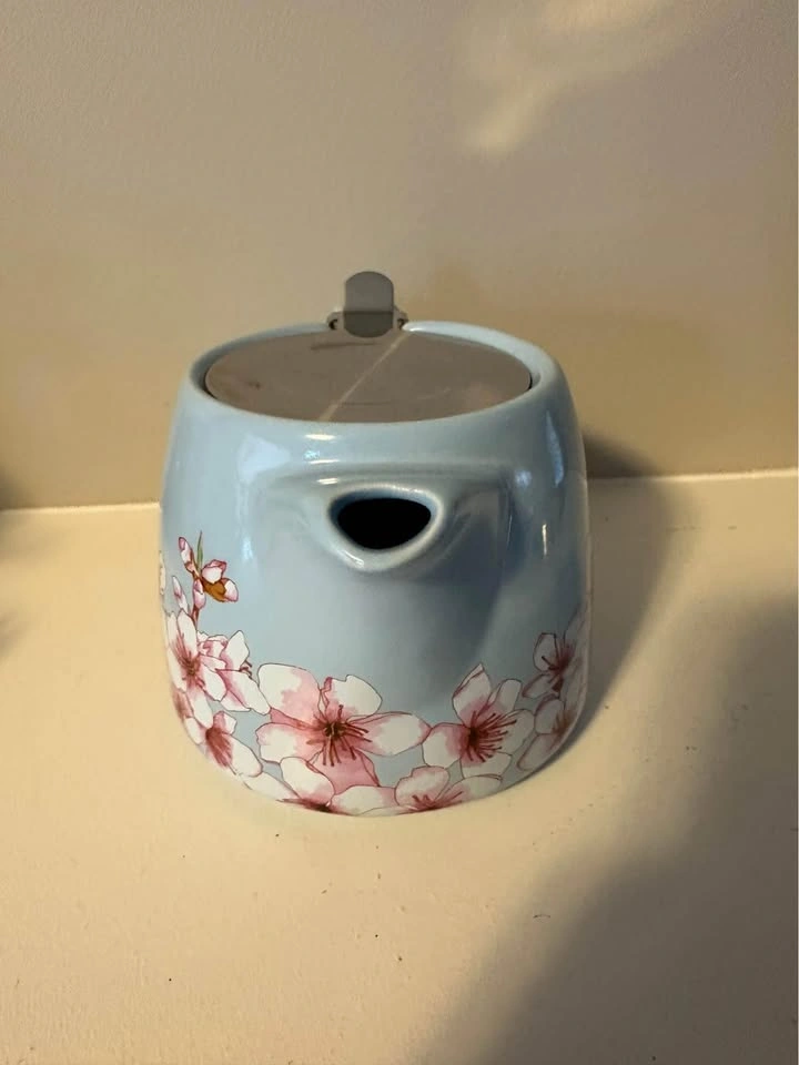 Small Blue and Pink Floral Teapot - photo 3