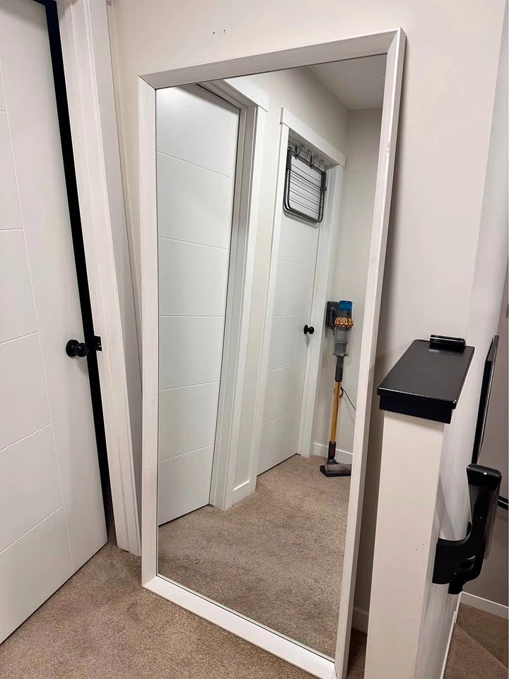 Large Rustic White Mirror 32.5” x 72”