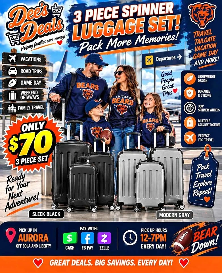 3 Piece Spinner Luggage Set BRAND NEW IN BOX ONLY $70