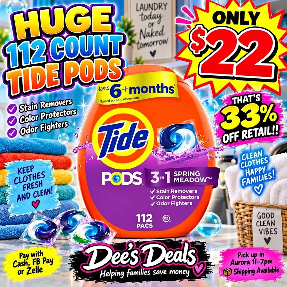 Huge 112 Count Tide Pods ONLY $22!! 30% OFF RETAIL!
