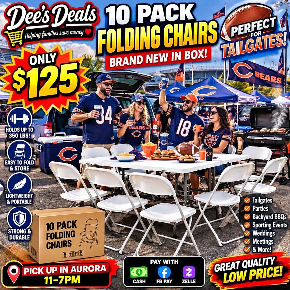 10 PACK COMMERCIAL FOLDING CHAIRS BRAND NEW IN BOX ONLY $125