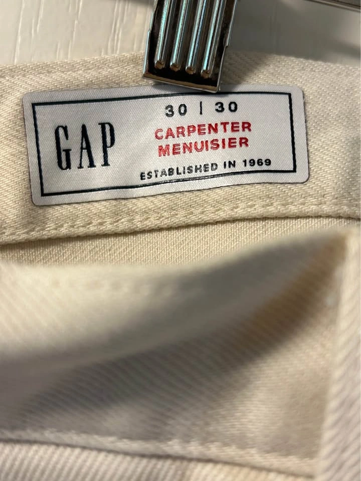 GAP Off-White Carpenter Pants 30x30 - photo 3