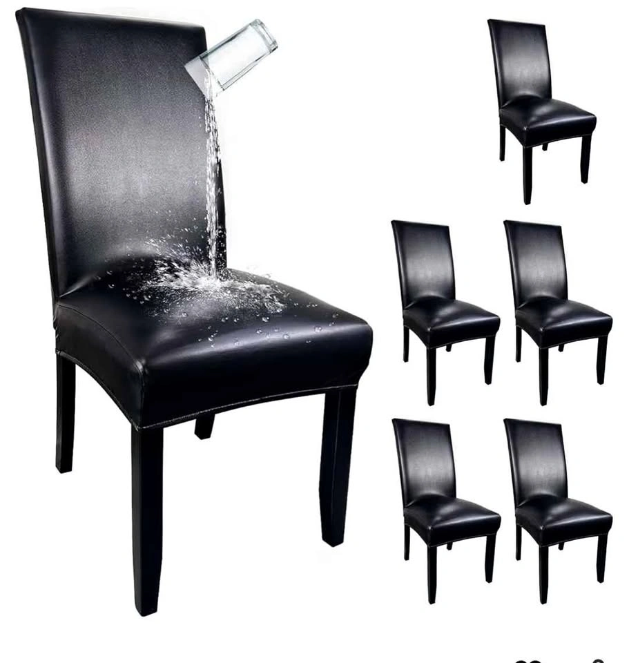 6 PU leather dining chair covers