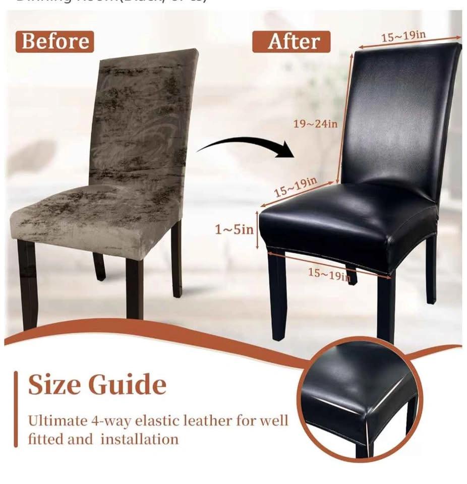 6 PU leather dining chair covers - photo 2