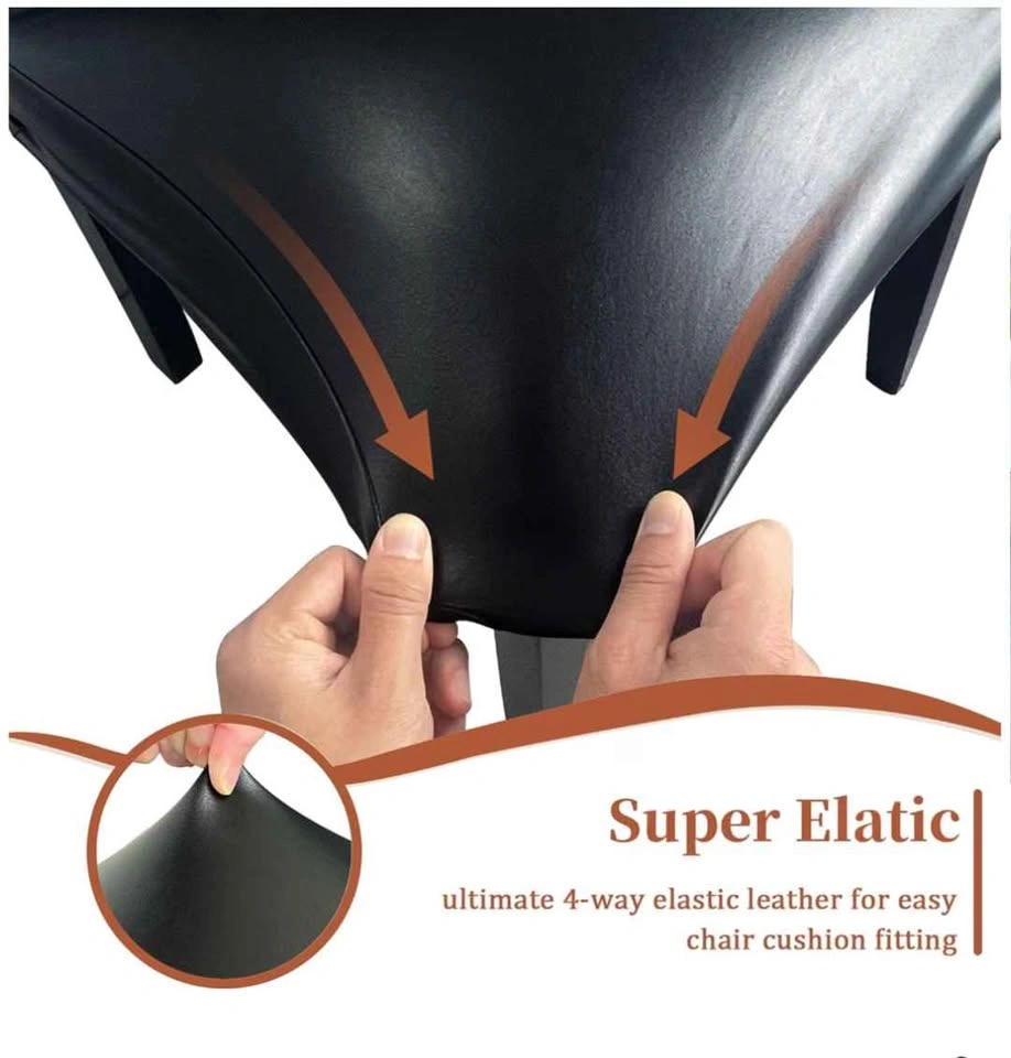 6 PU leather dining chair covers - photo 4