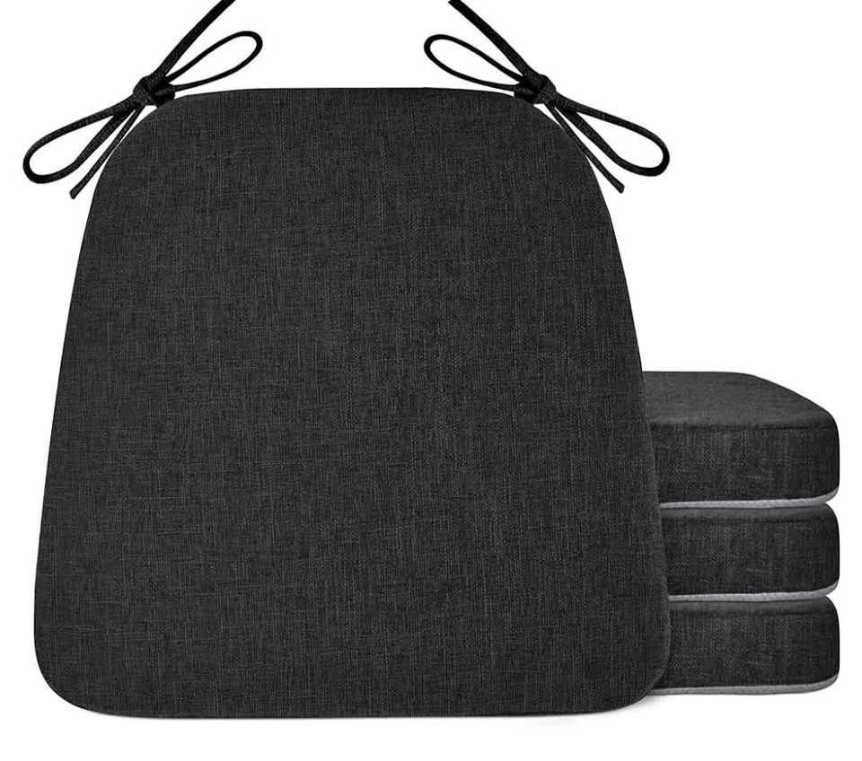 6 Dining chair cushions black