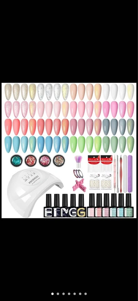 Gel Nail Polish Kit with UV LED Light, 61 PCS Set - photo 2