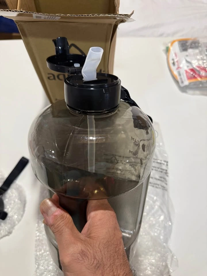 1 Gallon Water Bottle with Straw - 128 oz Time Marker Grey - photo 3