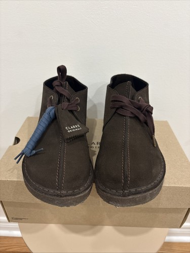 Clarks Originals Desert Trek Mens Dark Brow Suede Boots US 9.5