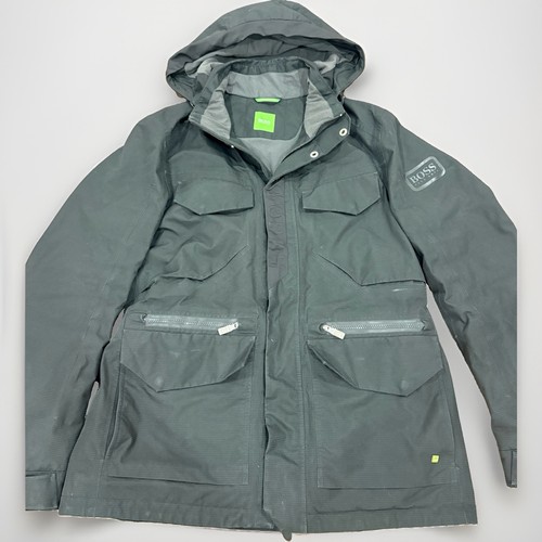 Hugo Boss Green Men’s Gore-Tex Hooded Field Jacket Black