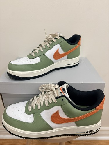 Nike Air Force 1 '07 Oil Green Orange FD0758-386 Men's Size 10