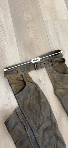 Distressed Harley Davidson Brown Leather Chaps Medium - photo 3