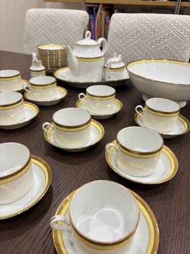 Vintage Richard Ginori Yellow & Gold Tea Set 41 Pieces