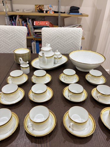 Vintage Richard Ginori Yellow & Gold Tea Set 41 Pieces - photo 2