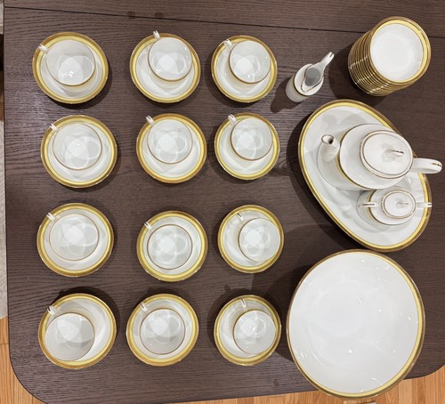 Vintage Richard Ginori Yellow & Gold Tea Set 41 Pieces - photo 3