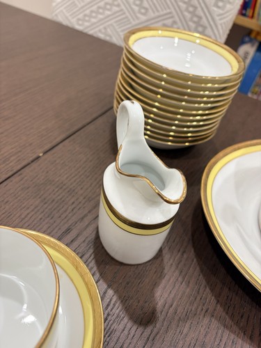 Vintage Richard Ginori Yellow & Gold Tea Set 41 Pieces - photo 4