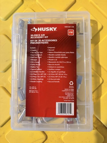 Husky 20-Piece Air Compressor Accessory Kit 1/4” NPT