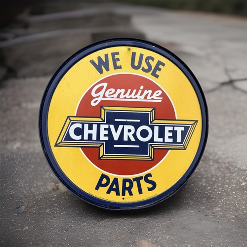 Chevrolet Genuine “We Use Genuine Chevrolet Parts” metal sign