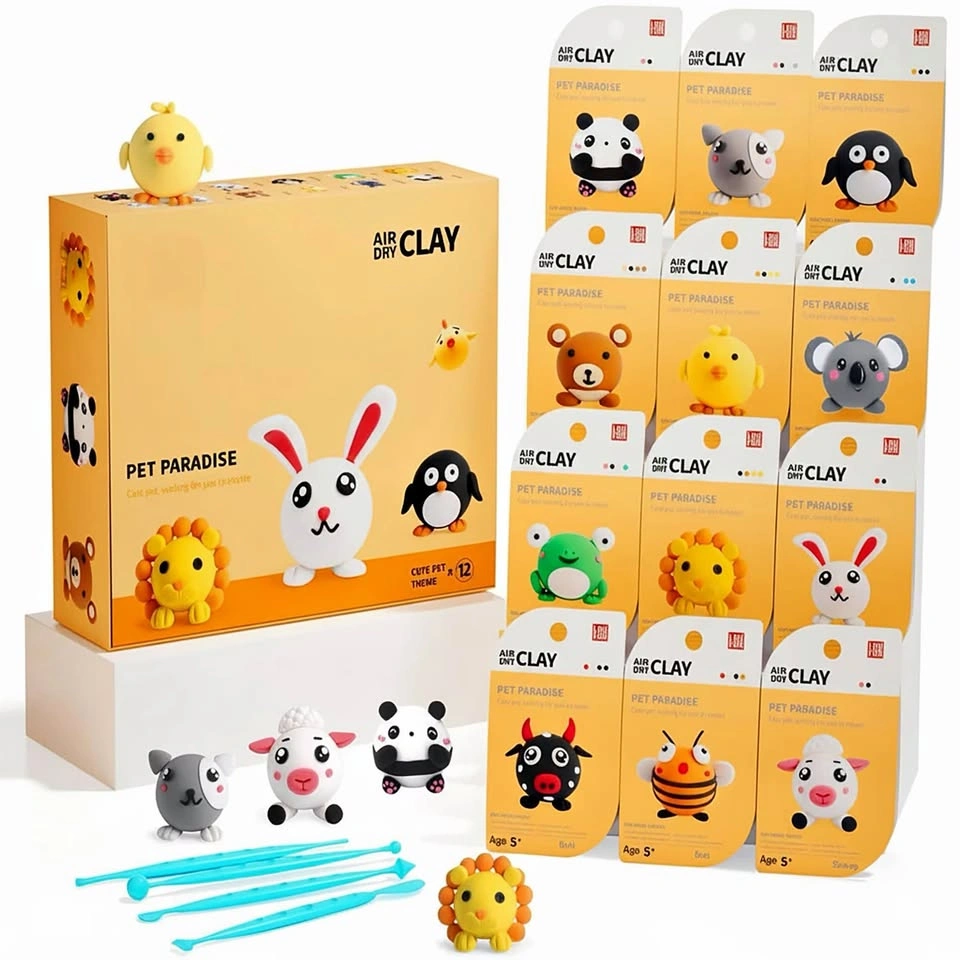 Air Dry Clay Animal Craft Kit – 12 Cute Animal Designs