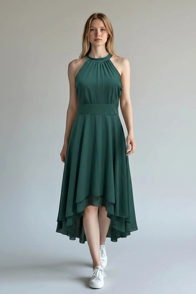 Green Halter Dress – Size L – Brand New