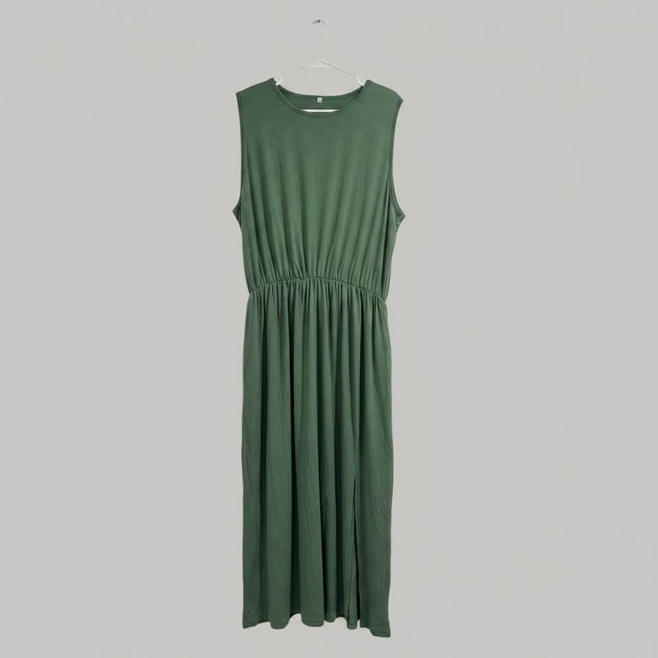 Green Sleeveless Dress Side Split – Size 2XL – Brand New - photo 3