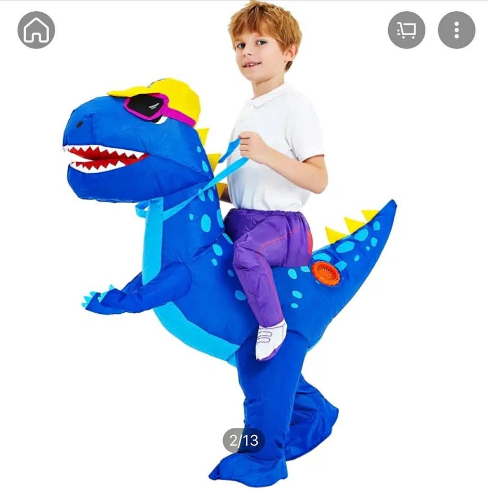Inflatable dinosaur costume for kids age 6 to 10