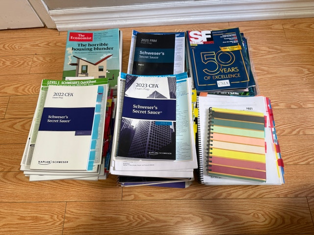 CFA L1&L2 + FRM Part 1 + CMA P1&P2 Study Material + Journals