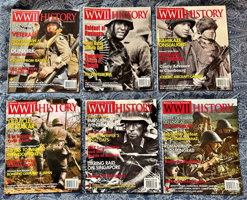WWII History Magazine Collection – 6 Vintage Military Issues