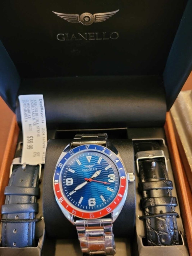 New 44MM Gianello Drift Interchangeable 3 Strap Men's Watch Set