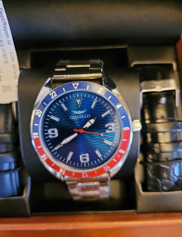 New 44MM Gianello Drift Interchangeable 3 Strap Men's Watch Set - photo 3