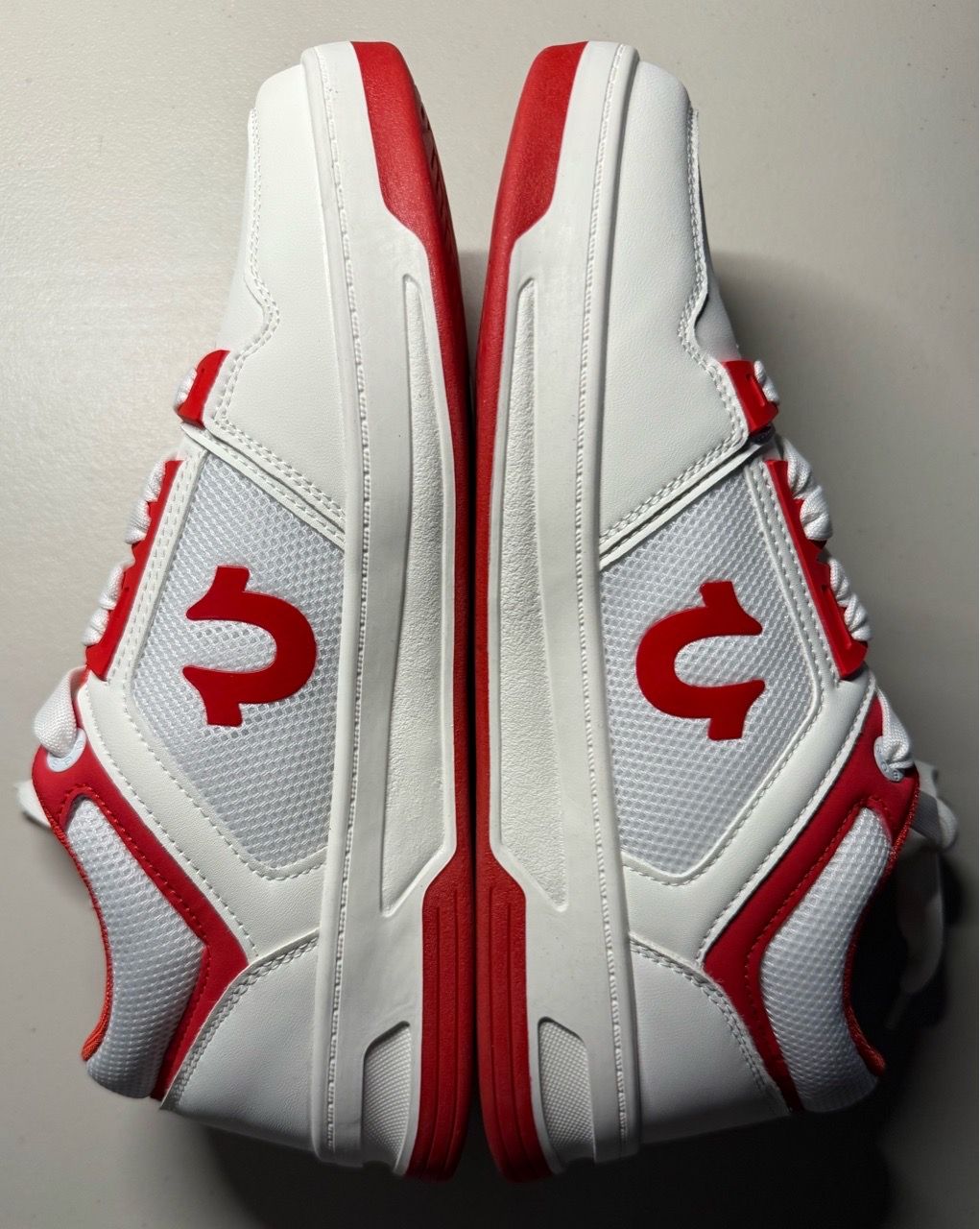 True Religion White/Red Leather Mesh Casual Sneakers Men’s Size