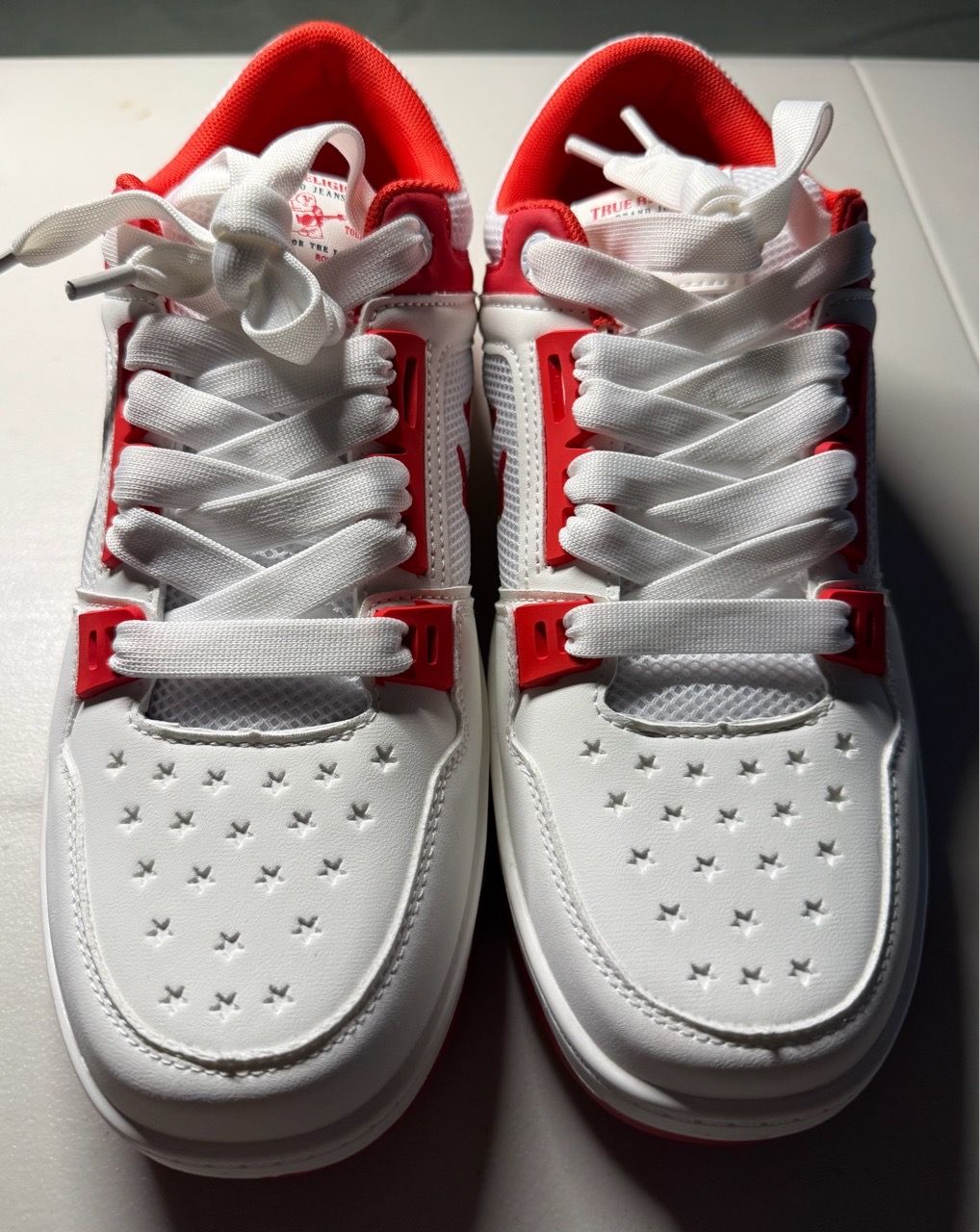 True Religion White/Red Leather Mesh Casual Sneakers Men’s Size - photo 2