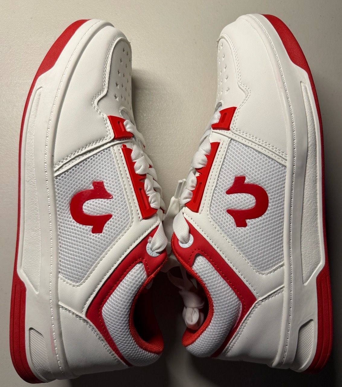 True Religion White/Red Leather Mesh Casual Sneakers Men’s Size - photo 3
