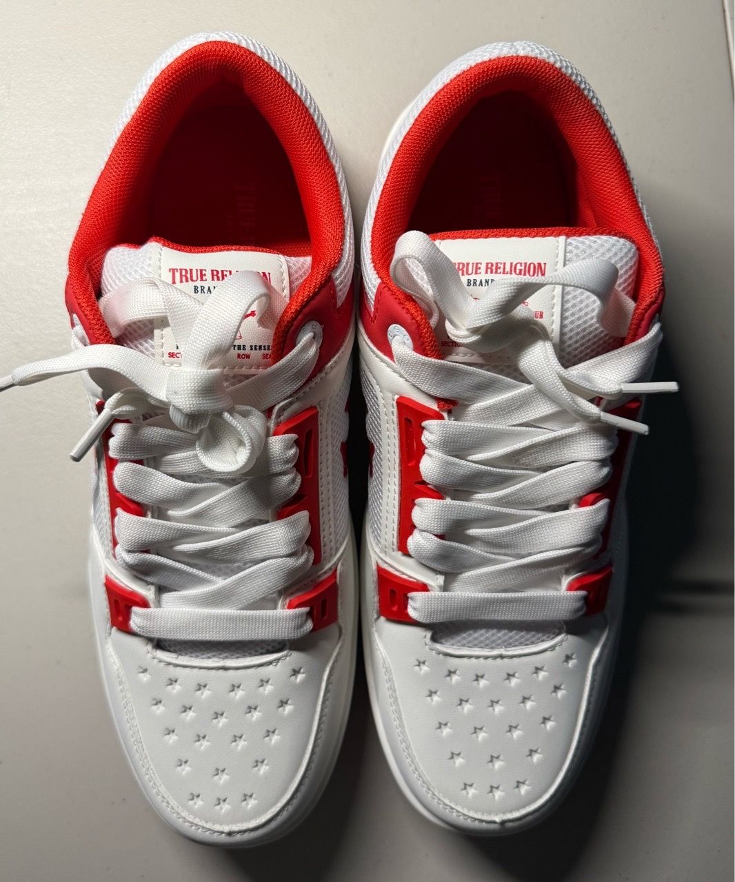 True Religion White/Red Leather Mesh Casual Sneakers Men’s Size - photo 4