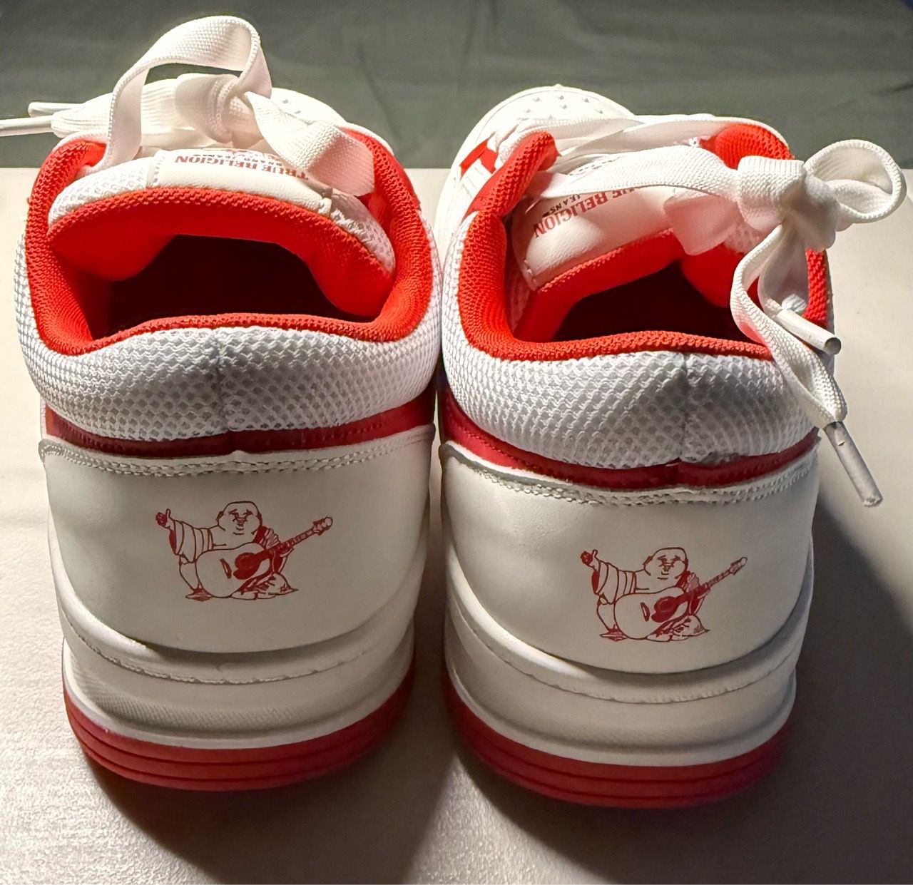 True Religion White/Red Leather Mesh Casual Sneakers Men’s Size - photo 5