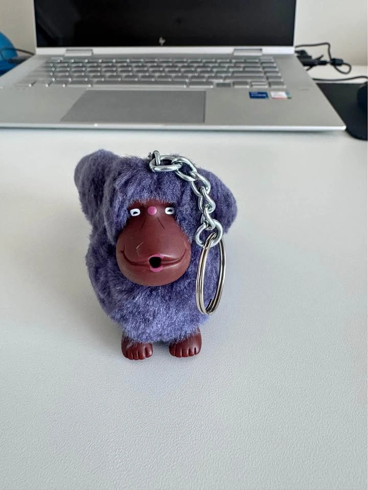 Kipling Purple Monkey Keychain