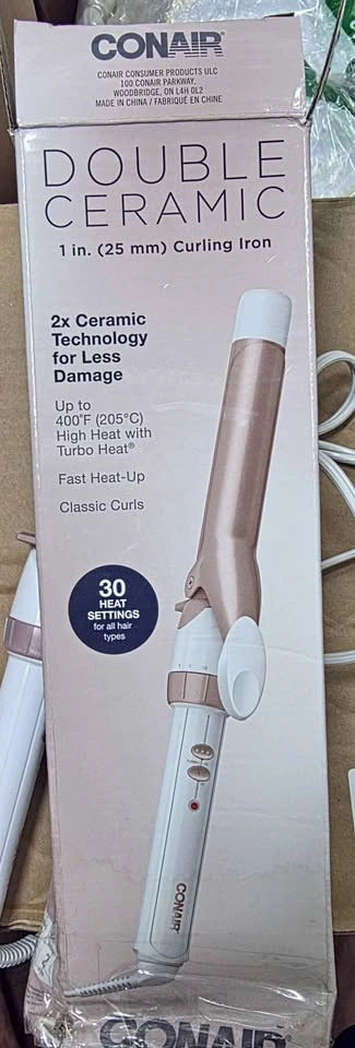 Unused open box Conair Double Ceramic 1 in. Curling Iron