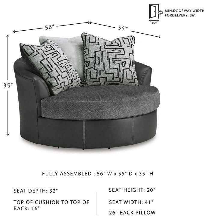 Ashley Brixley Pier Oversized Swivel Accent Chair - photo 2