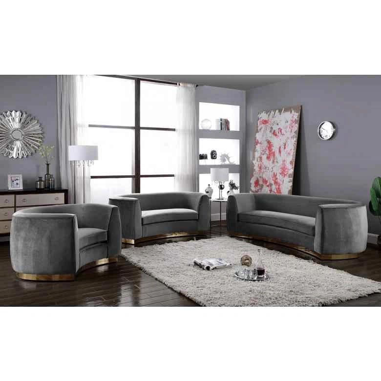 Brand New 3-Piece Gray Velvet Living Room Set, Only $2,499