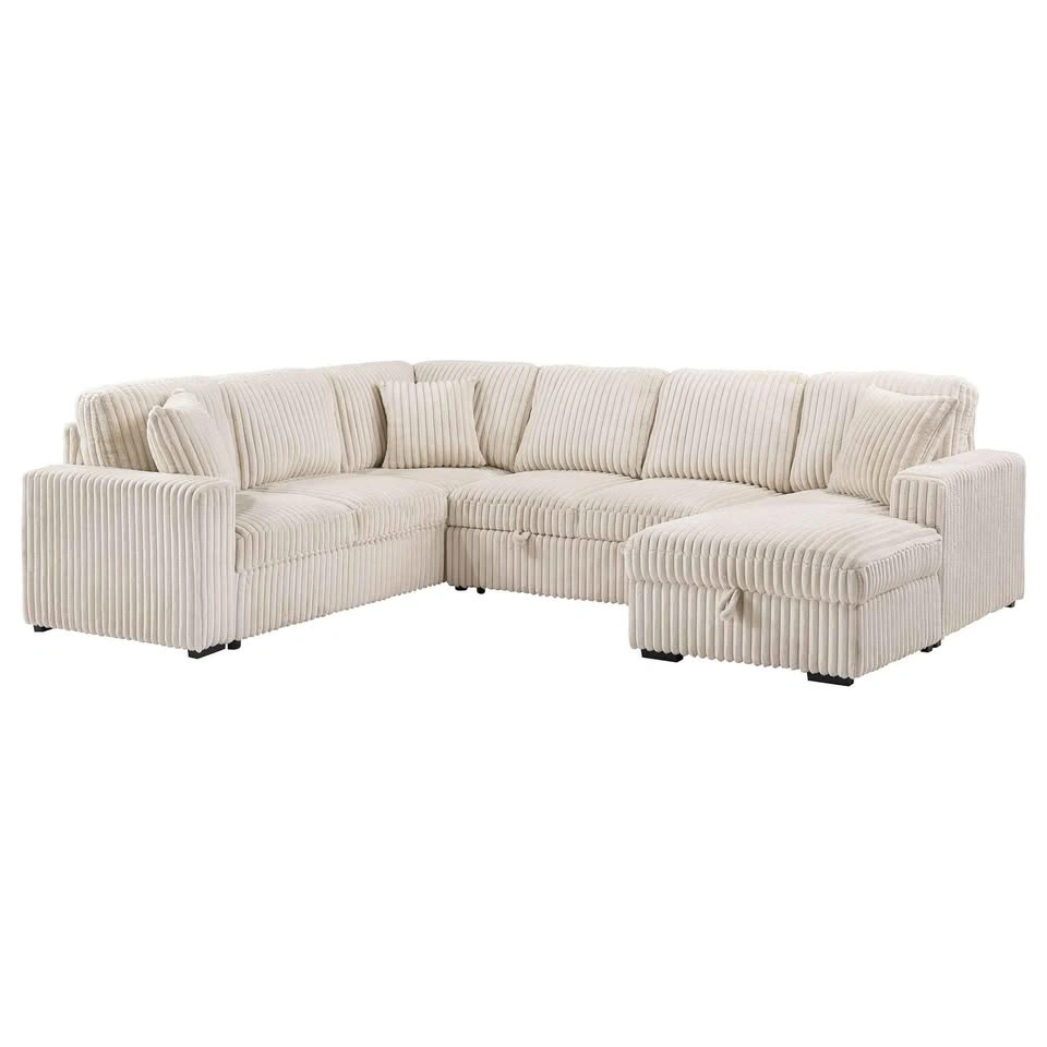 Brand New Cream Corduroy Sleeper Sectional, Only $1,199 - photo 5