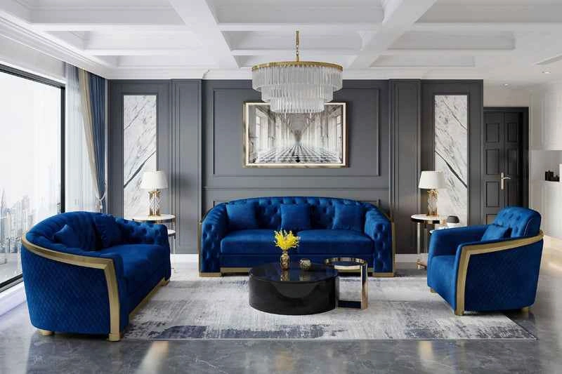 Brand New 3-Piece Luxury Velvet Living Room Set - photo 5