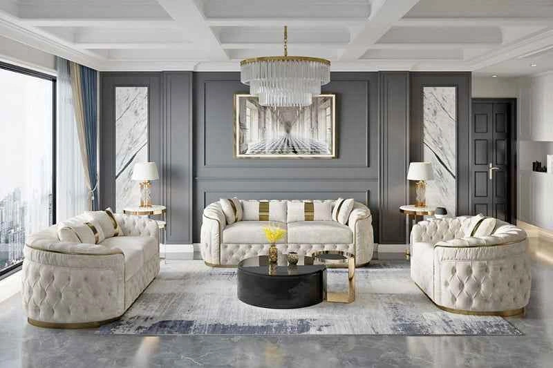 Brand New 3-Piece Luxury Velvet Living Room Set, Only $1,799