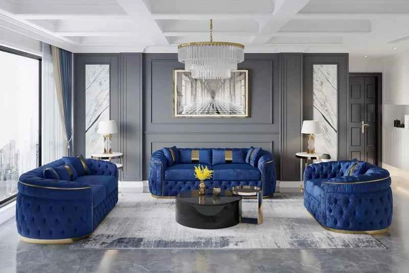 Brand New 3-Piece Luxury Velvet Living Room Set, Only $1,799 - photo 5