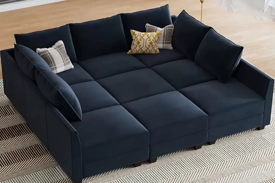 Brand New Modular Velvet Sectional w/ Storage (Blue or Gray) - photo 2