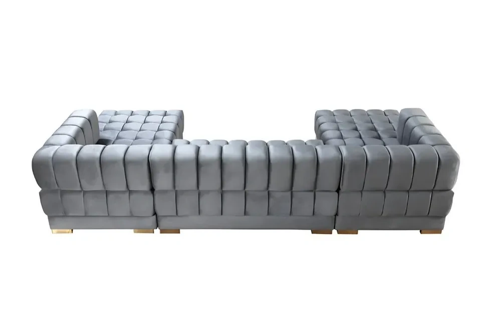 Brand New Gray Velvet U-Shaped Sectional – $1,199 - photo 4