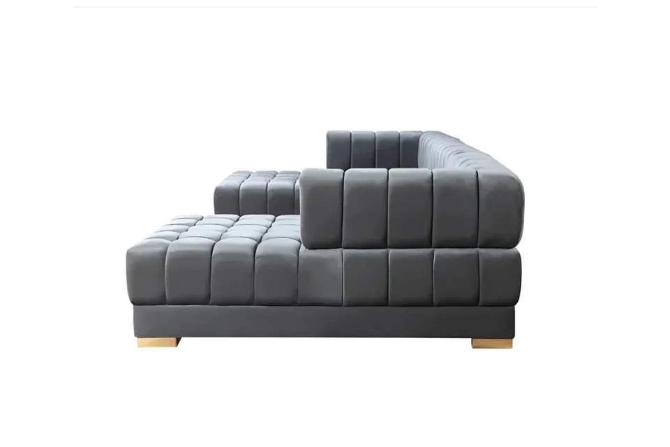 Brand New Gray Velvet U-Shaped Sectional – $1,199 - photo 5